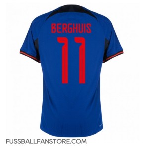 Niederlande Steven Berghuis #11 Replik Auswärtstrikot WM 2022 Kurzarm